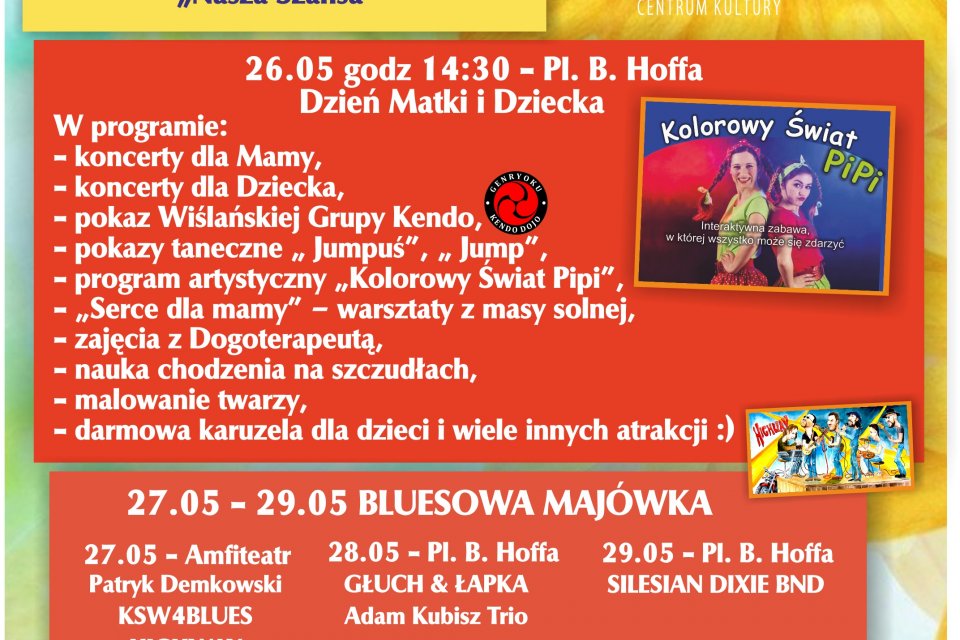Plakat dotyczący Wiślańskiego pikniku rodzinnego